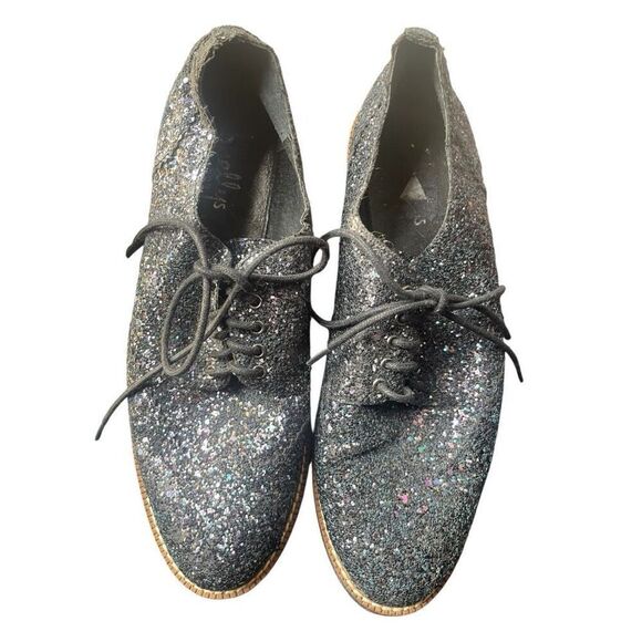 Shelly's London Emma Glitter Oxford Lace Up Shoes Size 7 - Picture 2 of 5